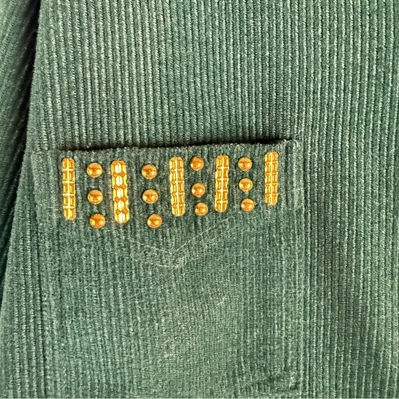 Vintage Gepetto Chic Green Zip-Up Jacket with Gold Accents Retro 90’s Size: L - Picture 6 of 12